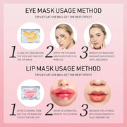 15 Pairs Eye Mask and 15 Pcs Lip Mask, Under Eye Patches and Lip Pads, Anti Aging Eye and Lip Mask, Collagen Crystal Mask ...