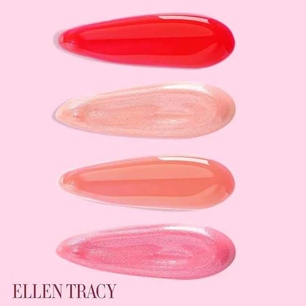 Enchante Ellen Tracy Lip Gloss Collection, Shimmery Lip Glosses for Women and Girls, Long Lasting Lip Gloss Set with Rich ...