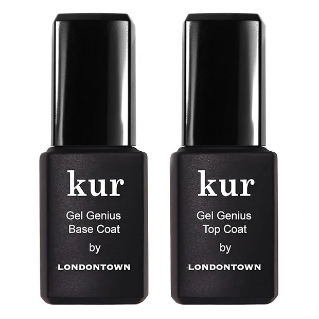 LONDONTOWN kur Gel Genius Gel-Like Set, Top Coat & Base Coat Set For Long Lasting Manicure - Product Image