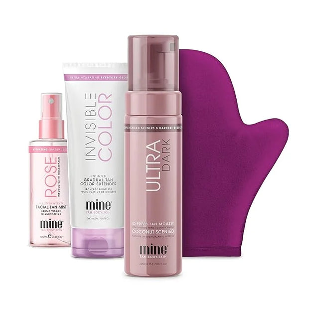 MineTan Ultra Dark Deluxe Bronze Self Tanner Bundle | Achieve Ultra Dark Bronzed, Glowing Skin From Head To Toe - Includes...