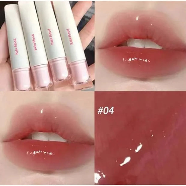Hydrating Jelly Lip Gloss, Long-Lasting Waterproof Non-Stick Cup Lip Glaze Set, Moisturizing Tinted Lip Balm, Mirror-Like ...
