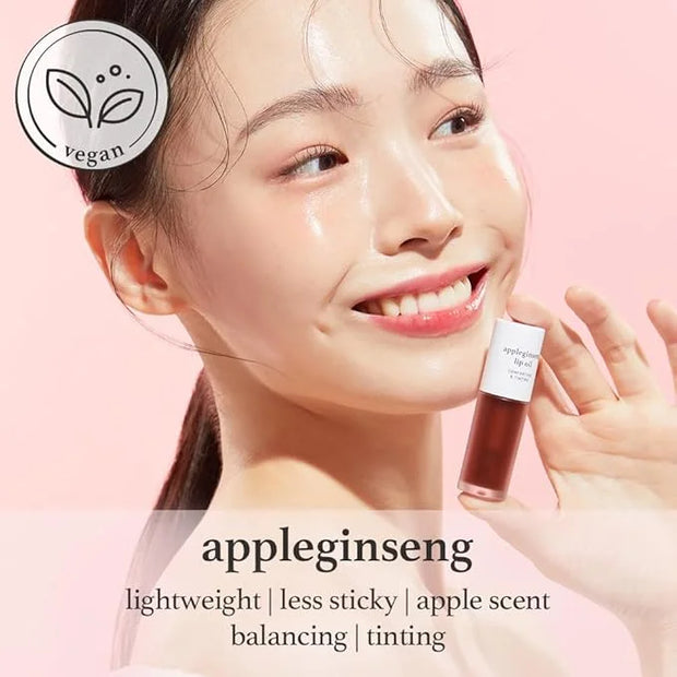 NOONI Korean Hydrating Lip Oil - Appleginseng | Lip Stain, Gift, Long-Lasting, Moisturizing, Plumping, Revitalizing for Dr...