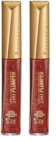 Rimmel Stay Plumped Lip Gloss, 760 Bronze Suga, Pack of 2 - Product Image