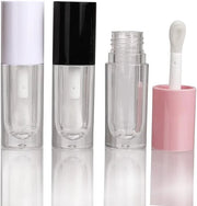 COSIDEA 14pcs Empty 6ml big doe foot wand Chunky lip gloss tubes for DIY lipgloss,Pink round lipgloss containers tubes wit...