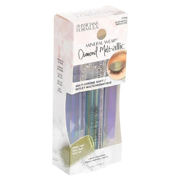 Cream Eyeshadow By Physicians Formula Mineral Wear Diamond Liquid Eyeshadow Metallic Shimmer, Golden Emerald Green - Produ...