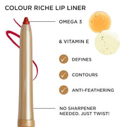 L'Oreal Paris Colour Riche Lip Liner Pencil, Creamy Pencil with Omega 3 and Vitamin E, 570 Worth It Intense, Brown Lip Lin...