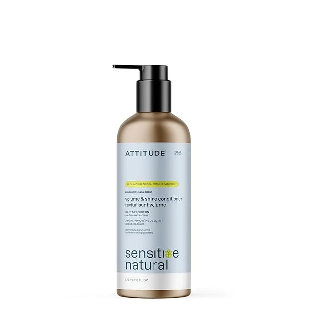 ATTITUDE Gentle Volumizing Conditioner for Sensitive Skin with Oats, Dermatologically Tested, Vegan, Unscented, Aluminum B...