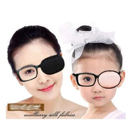 Adult/Kids Silk Glasses Eye Mask Amblyopia Strabismus Lazy Eye Patches Treat Lazy Eye and Strabismus(Black) - Product Image