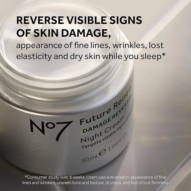 No7 Future Renew Damage Reversal Night Cream - Hydrating Face Moisturizer & Firming Cream to Reverse Visible Signs of Skin...
