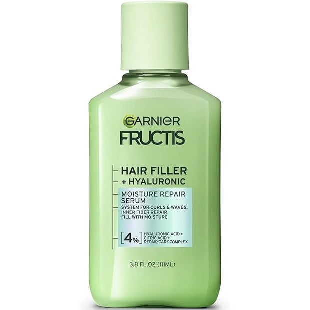 Garnier Fructis Hair Filler Moisture Repair Serum Treatment, Moisturizing Hair Serum for Curls and Waves with Hyaluronic A...