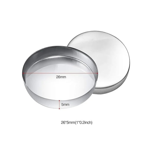 56 Pack Empty Round Metal Pans Size 26mm