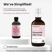 Rose Water Spray for Face & Hair - Organic USDA Certified Rosewater Facial Toner - Alcohol-Free Makeup Setting Hydrating F...