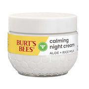 Burt's Bees Calming Night Cream, With Aloe and Rice Milk, Face Moisturizer For Sensitive Skin Infuses Skin With Moisture W...