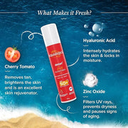 Detan+ Dewy Face Sunscreen with SPF 50+ & PA++++ | Broad Spectrum Protection & No White Cast | Fights Sun Damage with Cher...