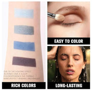 Kaely Powder Eyeshadow Quad, Blue Taupe Matte Glitter Eyeshadow Palette Makeup, Neutral Eye Shadow Palette for Older Women...