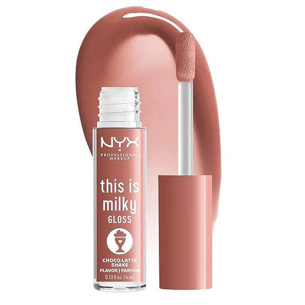 NYX PROFESSIONAL MAKEUP This Is Milky Gloss, Lip Gloss with 12 Hour Hydration, Vegan - Choco Latte Shake (Milk Chocolate) ...
