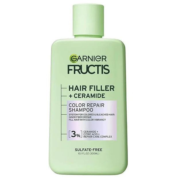 Garnier Fructis Hair Filler Color Repair Shampoo with Ceramide, Smoothing & Sulfate Free Shampoo for Colored, Bleached Hai...