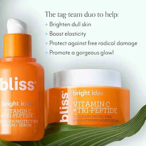 Bliss Brighten Up Moisturizer and Serum Duo - 1.7 Fl Oz - Brightening & Hydrating - All-Day Moisture, Daily Use - Clean - ...