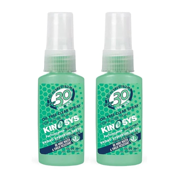 KINeSYS Performance Sunscreen Vanilla-Green Tea Scented Clear Spray, SPF 30, Hypoallergenic, Broad Spectrum UVA/UVB protec...