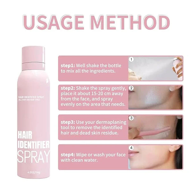 2025 NEW Hair Identifier Spray for Face Shaving, Dermaplaning Tool,Skin Dermaplaning Spray for Women With 6 Face Razors - ...