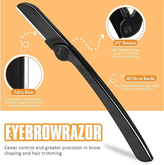 Yougai 9 Pcs Tweezers and Nail Clippers Kit for Facial Hair Women with Travel Case, Professional Stainless Steel Eyebrow T...