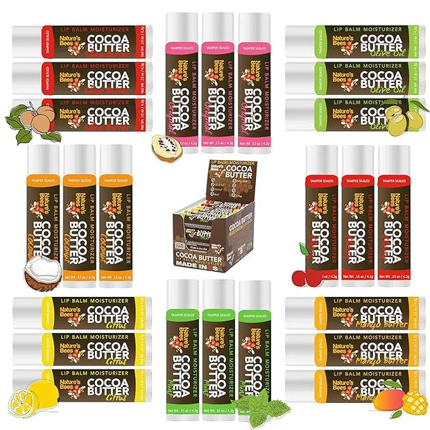 Nature's Bees 24 Pack Lip Balm,