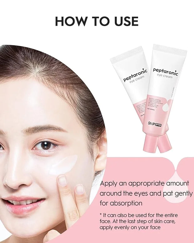 [K Beauty Snp] Peptaronic Eye Cream | Peptide and Hyaluronic Acid Eye Cream | Under Eye Cream for Dark Circles | Eye Repai...