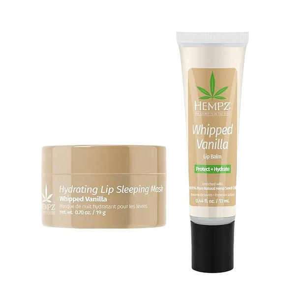 Hempz Hydrating Lip Sleeping Mask - Whipped Vanilla (.70 Oz.) | Overnight Hydrating Lip Balm with Vanilla Lip Butter Balm,...