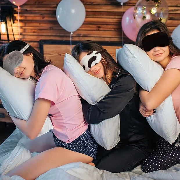 Kajaia 12 Pcs Sleepover Party Favors for Woman Plush Sleep Eye Mask Soft Spa Headband for Spa Birthday Bachelorette Slumbe...