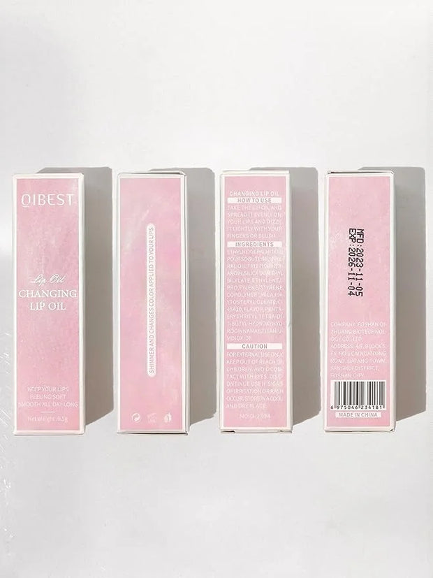 Magic Color Changing Moisturizing Lip Glow Oil Plumping Glimmer Glow Lipstick, Hydrating Lip Gloss Lip Balm Transparent Li...