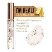 3 PACK Lip Oil Gloss, Hydrating Non-Sticky Lip Oil, 100% Natural Oil Clear Lip Gloss, Lightweight Lip Moisturizer (Rosegol...