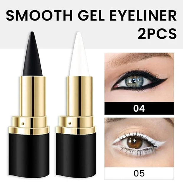 Kaely 2Pcs Black White Gel Eyeliner Pencils Set,Waterproof Eye Liner Pen,Cat Eye Stencil Cat Face Makeup,Eye Black Eyeshad...