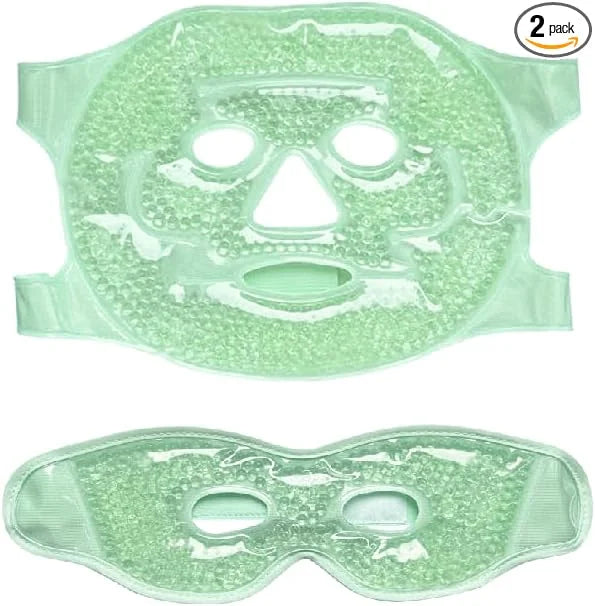 2 PCS Gel Mask,Reusable,Face & Eye Mask with Hole,Dark Circles,Dry Eyes,DeepSleep,Headaches,Puffiness,Stress,migraines,Eye...