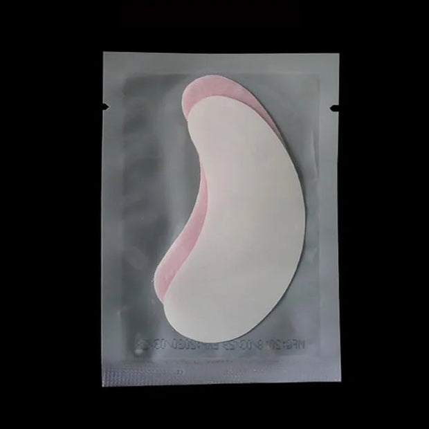 100 Pairs Set Under Eye Pads Disposable Eye Gel Patches for Eyelash Extensions Tool Kit, Pink Film - Product Image