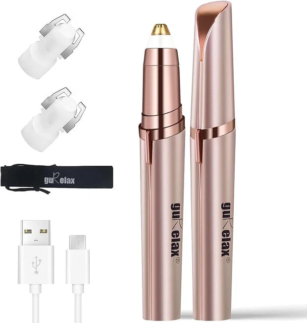 Gurelax Women's Electric Eyebrow Trimmer with Replacement Blades, Precision LED Light, Safe and Instant Painless Hair Remo...