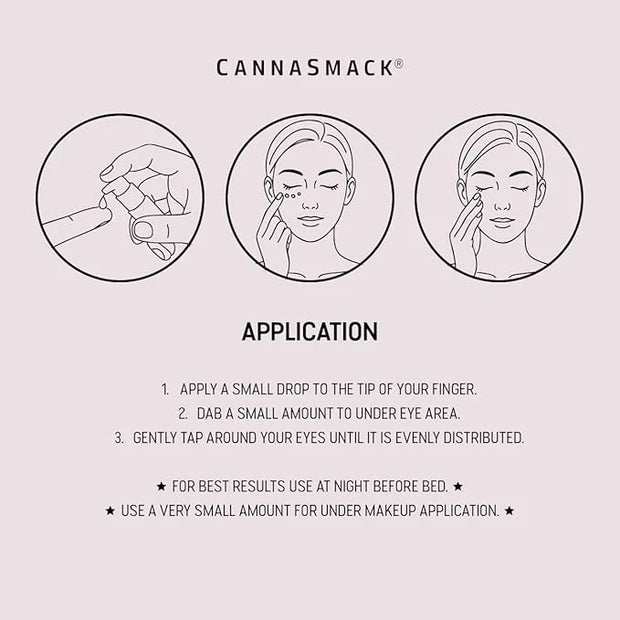 CannaSmack Crystal Eye Serum - Nightime Eye Masque - Hydrating & Nourishing - Liquid Crystals, Rice Bran Oil, & Corn Silk ...