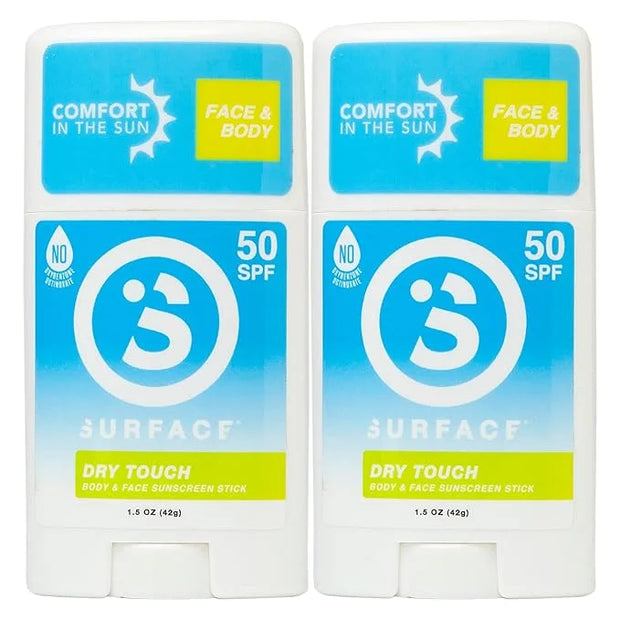 Surface Dry Touch Sunscreen Stick, Water Resistant, UVA/UVB Broad Spectrum, Fast Drying Protection, PABA Free - 1.5oz - SP...