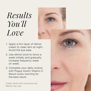 poppy austin Retinol Cream for Face 3.4OZ, High-Strength Retinol Night Cream - Cruelty Free Wrinkle Cream - Anti Aging Eye...