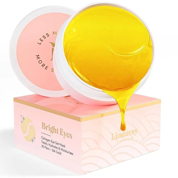 24K Gold Collagen Under Eye Mask - Bright Eyes Anti Aging Treatment - Product Image