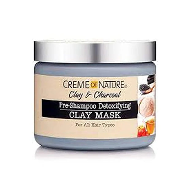 Creme of Nature Clay & Charcoal Pre-Shampoo Detoxifying Clay Mask For All Hair Types, 11.5 Fl Oz (Pack of 1) - Product Image