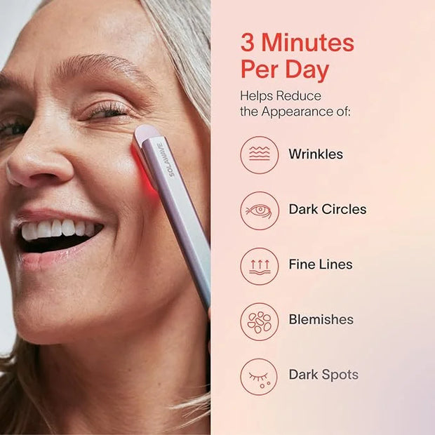 Solawave Red Light Therapy Starter Kit | 4-in-1 Radiant Renewal Wand, Serum and Refill Bundle | Anti-Aging Facial Device w...