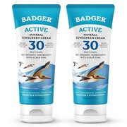 Badger Mineral Sunscreen Cream SPF 30, Zinc Oxide Sun Care, 98% Organic, Reef Safe, Water Resistant, Unscented Face and Bo...