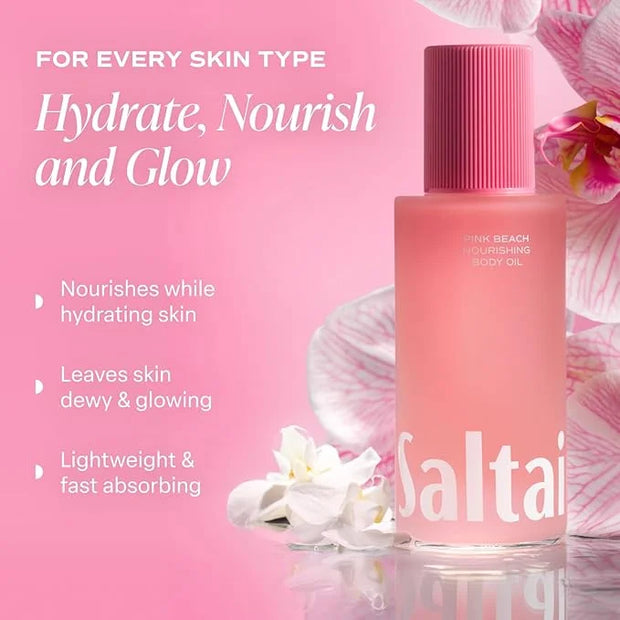 Saltair Body Oil. Luxurious Pink Beach After Shower and Bath Oil Moisturizer for Women. Botanical, Non-Greasy, and Well-Ab...