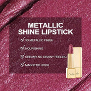 Oulac Burgundy Lipstick for Women with Metallic 3D Shine Lightweight Hydrating Formula, High Impact Lip Color, Vegan Beaut...