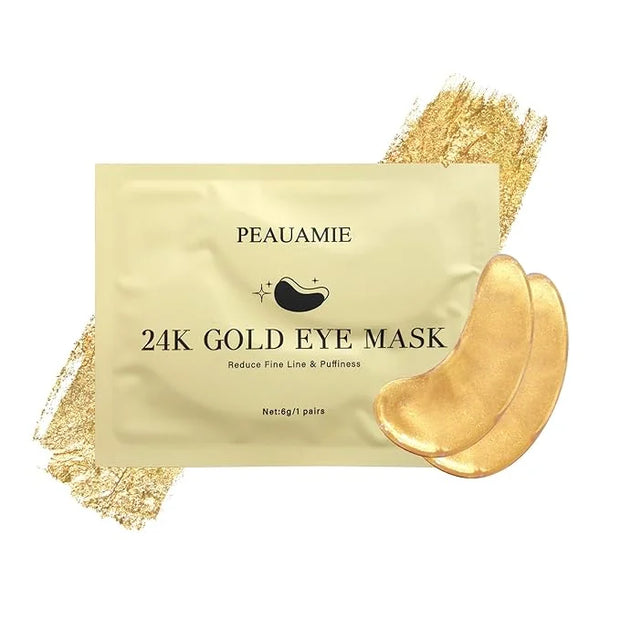 Under Eye Patchs 24k Gold Eye Mask and Hyaluronic Acid and Rose for Dark Circles and Puffiness Wrinkle Eye Bags 30 Pairs -...