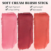 Blush Stick for Cheeks - Cream Makeup Blush Wand, Solid Moisturizer Stick for Cheeks Tint, Natural Blendable Waterproof Ko...