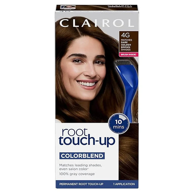 Clairol Root Touch-Up by Nice'n Easy Permanent Hair Dye, 4G Dark Golden Brown Hair Color, Pack of 1 - Product Image