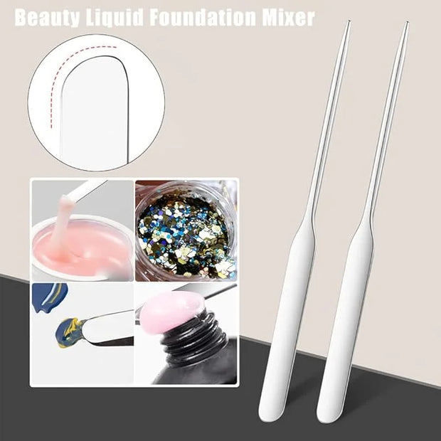 6 Pack Stainless Steel Makeup Spatula Foundation Liquid