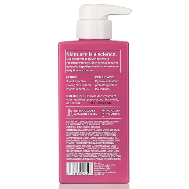 MEDIX Retinol Body Lotion + Hyaluronic Acid Cream Body Moisturizer Skincare Set | Hydrating + Firming Body Lotion For Impr...