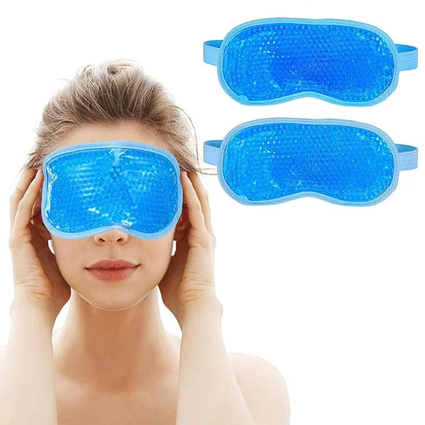 2 Pcs Cooling Eye Mask Sleeping Eyes Cooling Pads Cold Hot Gel Bead Mask Reusable Eye Ice Pack with Plush Backing Silky Ge...
